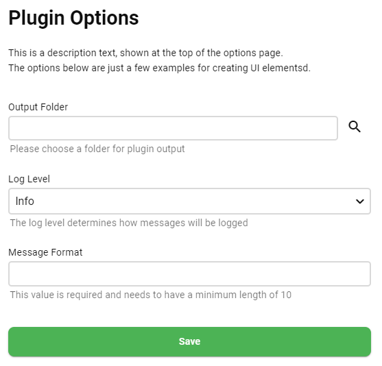 Plugin Ui Simple Example